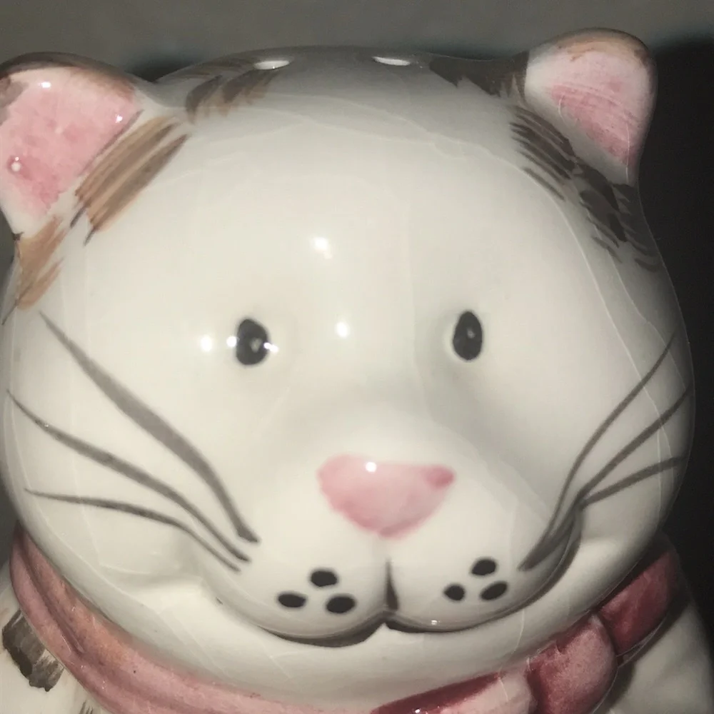 Matching Set Cat Salt and Pepper Shakers Cookies Bakers Unused Figurines